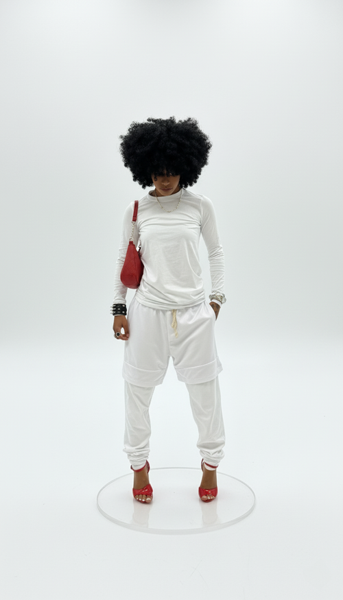 L4-MARBLE CUT LAYERING TEE